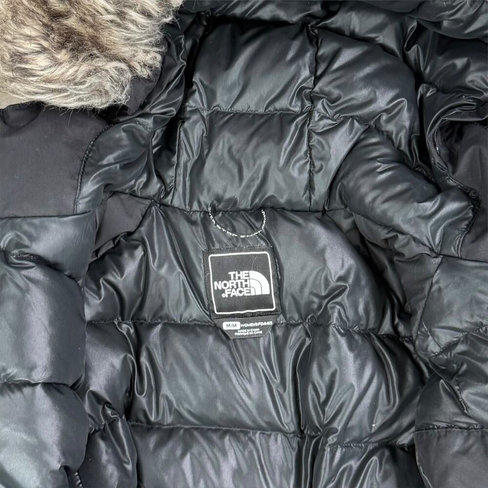 Vintage Y2K The North Face Puffer Ski Parka Jacket Womens M Black Nylon Full Zip - Picture 4 of 4